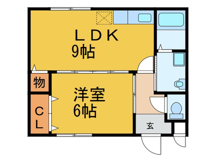 トモエハイツ7号館(1LDK/2階)の間取り写真