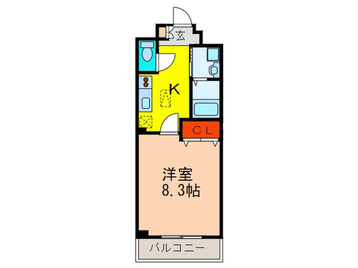 プランドール(1K/1階)の間取り写真
