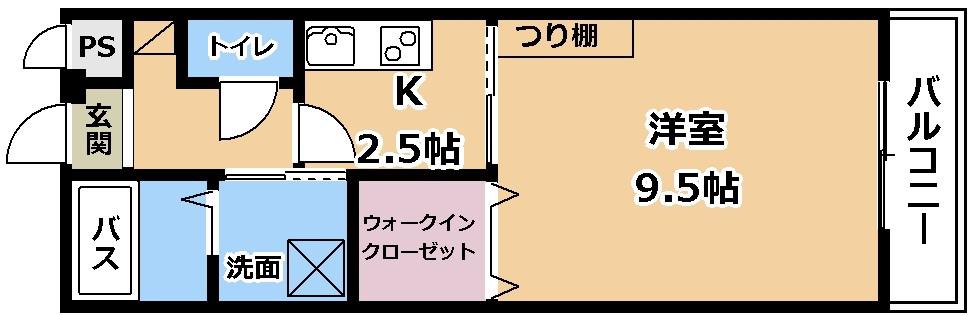 RAINBOW CITY REC III(1K/3階)の間取り写真