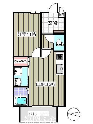 ユゥ&ミィ金山駅前G(1LDK/2階)の間取り写真