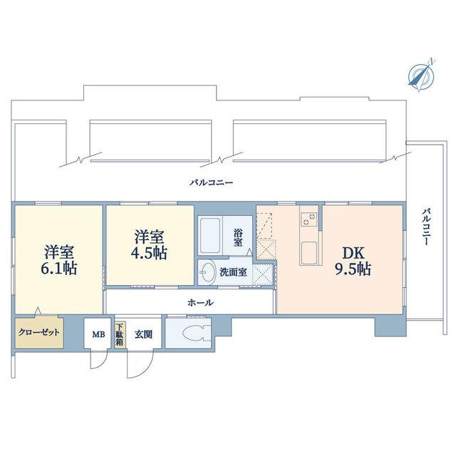 THE ORCHID MANOR(2DK/3階)の間取り写真
