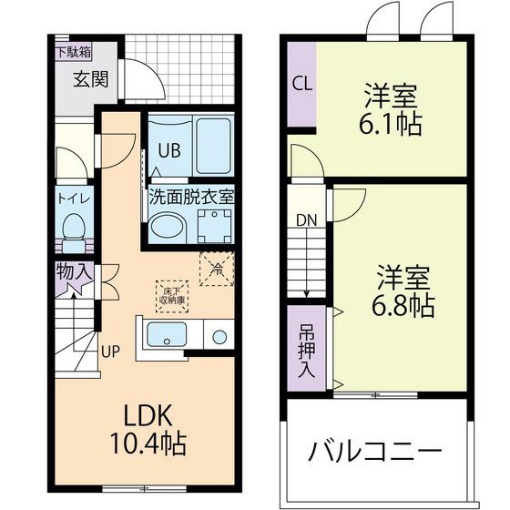 COLSOLARE(2LDK/1階)の間取り写真