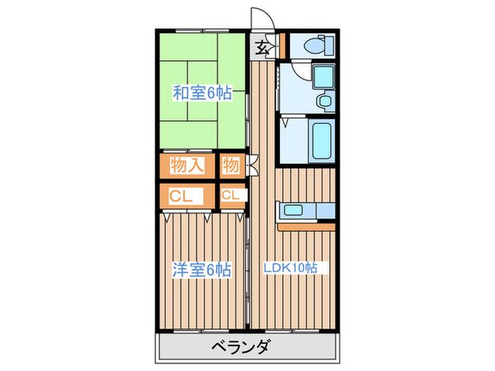 αNEXT鶴ヶ谷IIB(2LDK/1階)の間取り写真