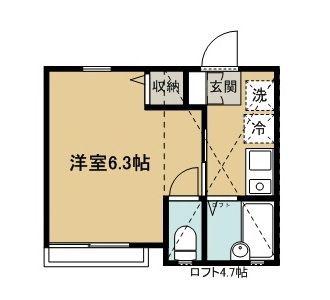 コンフォート百合ヶ丘壱番館(1K/2階)の間取り写真