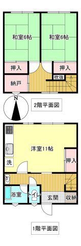 コーポ浪岡(2SLDK/1階)の間取り写真