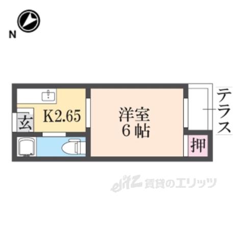 パルフェ山科(1K/1階)の間取り写真