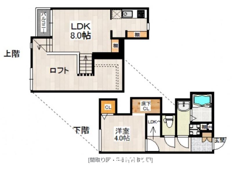 CB都府楼パスク(1SLDK/2階)の間取り写真