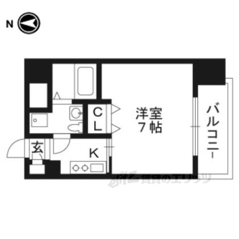 ベラジオ四条烏丸(1K/11階)の間取り写真