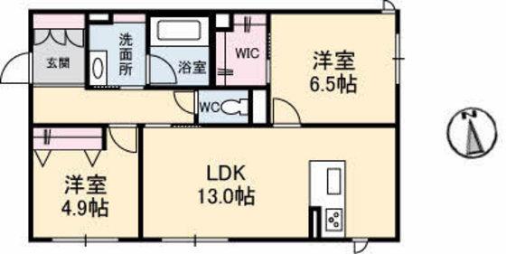 サン・セントラル(2LDK/1階)の間取り写真