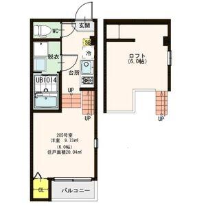 フローラ福住町(1K/2階)の間取り写真