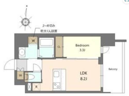 S-RESIDENCE難波西ALTER(1LDK/9階)の間取り写真