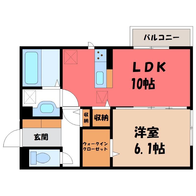 MNハウス中居(1LDK/1階)の間取り写真
