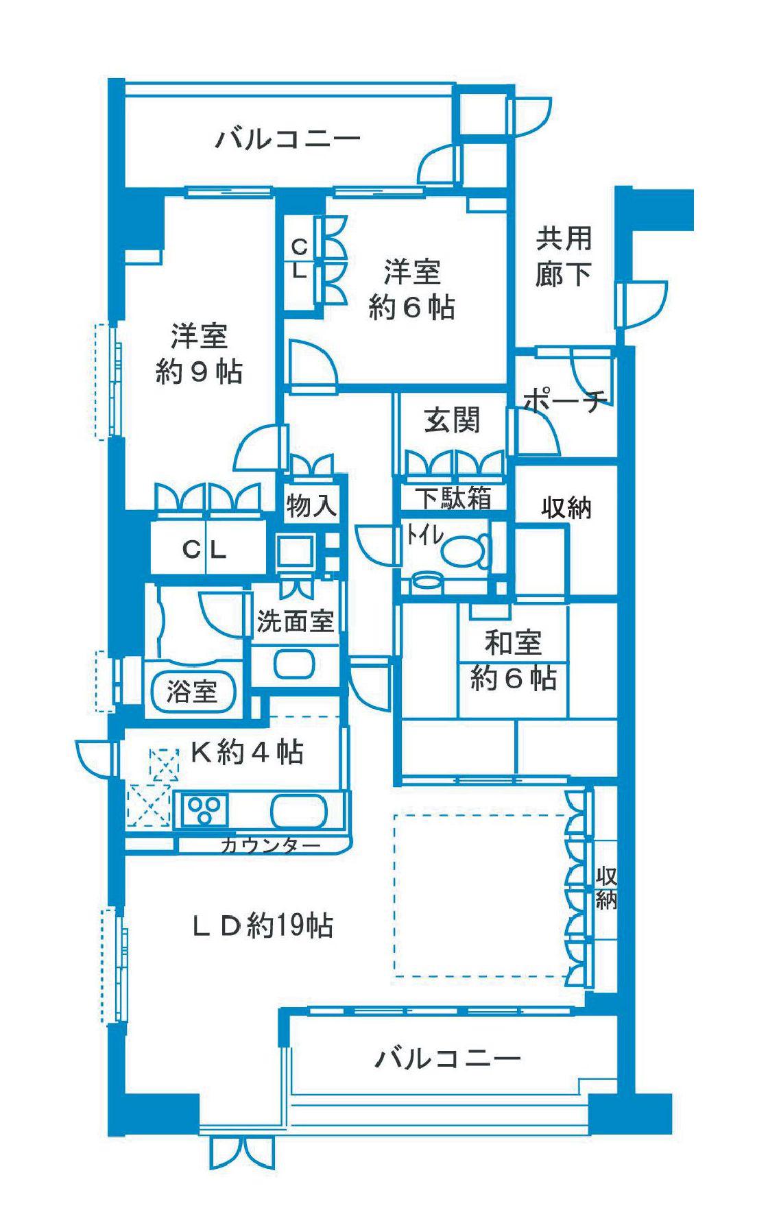 ヴァンデュールアッシュ南船場(3LDK/10階)の間取り写真