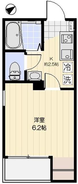 アルカティ中野(1K/2階)の間取り写真