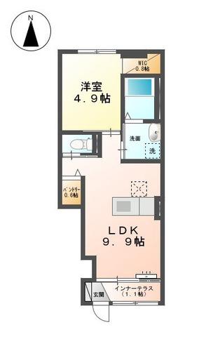 プレジール寿(1LDK/1階)の間取り写真