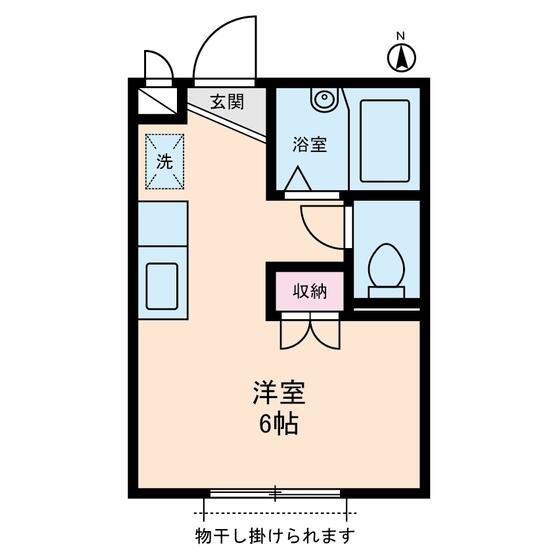 ユーハイツ(ワンルーム/1階)の間取り写真