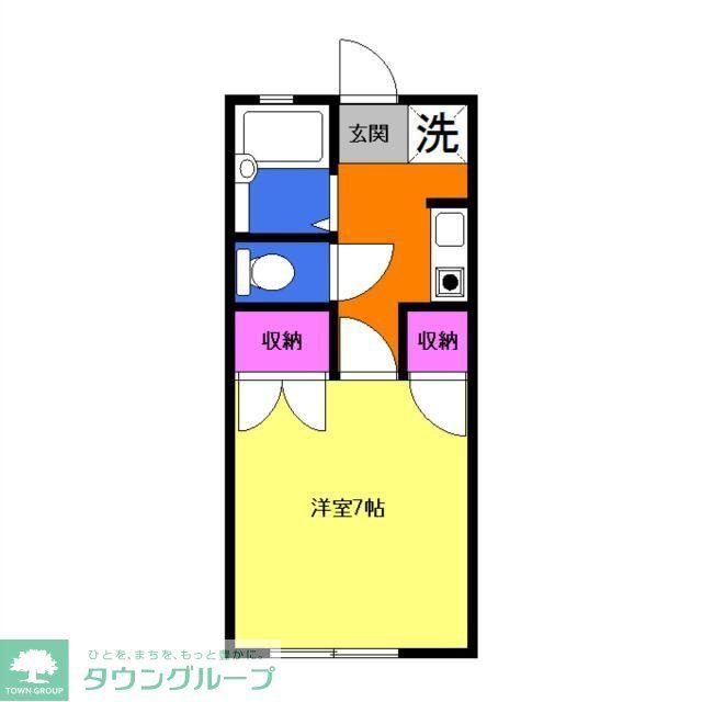 ハイムS(1K/1階)の間取り写真