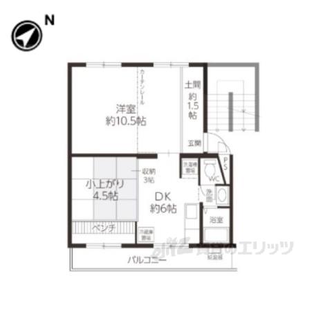 二軒茶屋団地(2DK/2階)の間取り写真