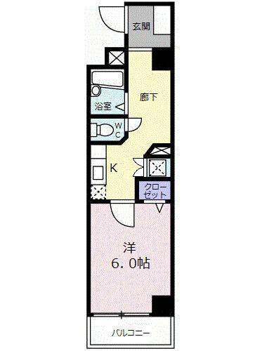 CASA DE UNO(1K/1階)の間取り写真