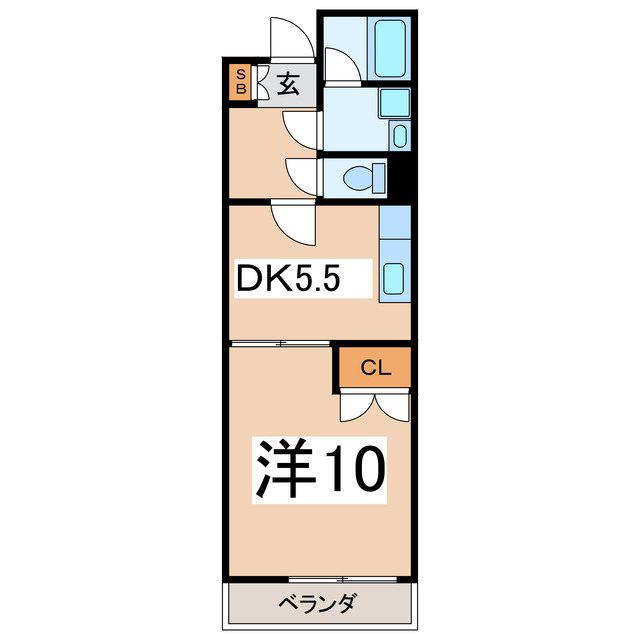 メゾンK(1DK/1階)の間取り写真