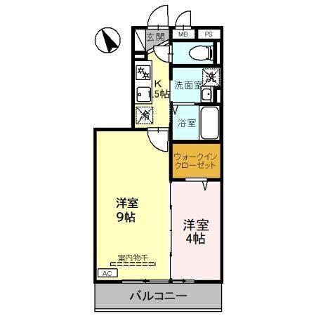 シャルム (2K/2階)の間取り写真