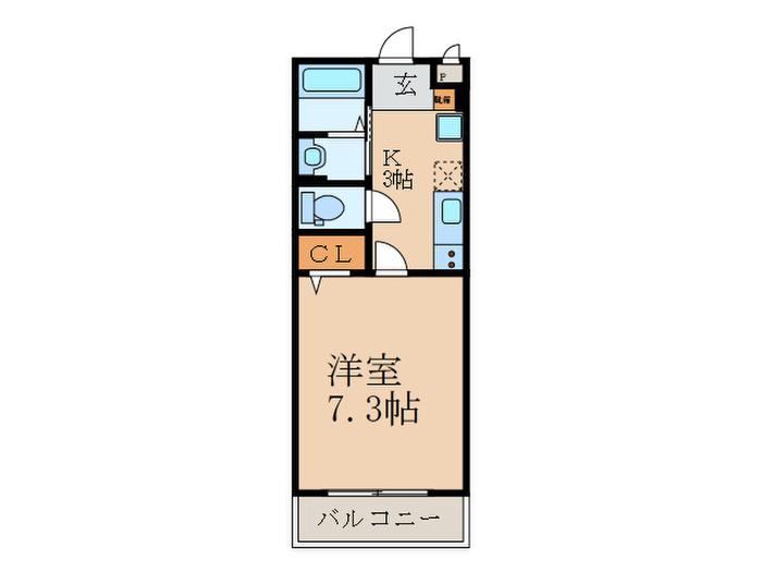 ROYAL CITY医生ケ丘(1K/3階)の間取り写真
