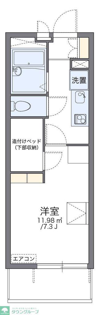 レオパレスオークヒルズA(1K/1階)の間取り写真