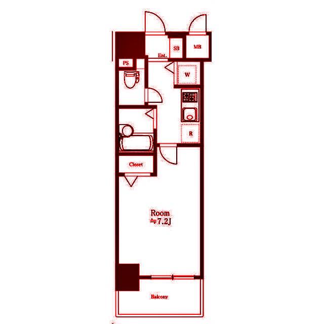 スパージオ横浜反町(1K/7階)の間取り写真