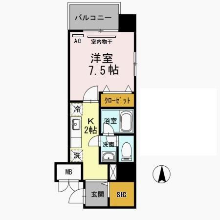 ひびき錦糸町門田ビル(1K/11階)の間取り写真