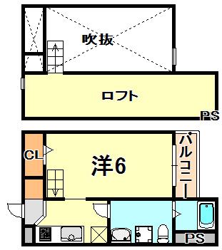 リヴァブル瑞穂通(1K/1階)の間取り写真