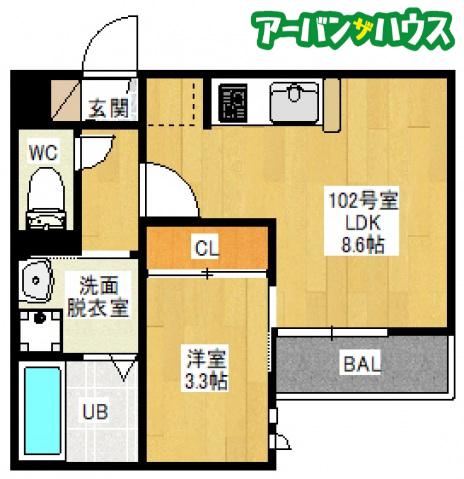 GRANDTIC ETERNALLY(1LDK/1階)の間取り写真