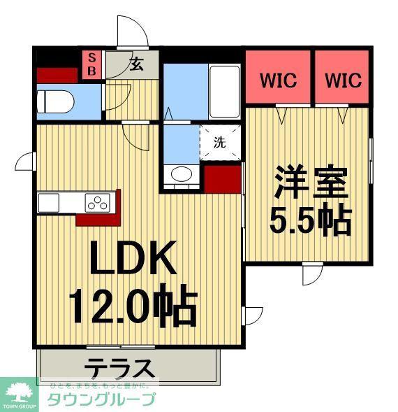 メゾンベール桜(1LDK/1階)の間取り写真