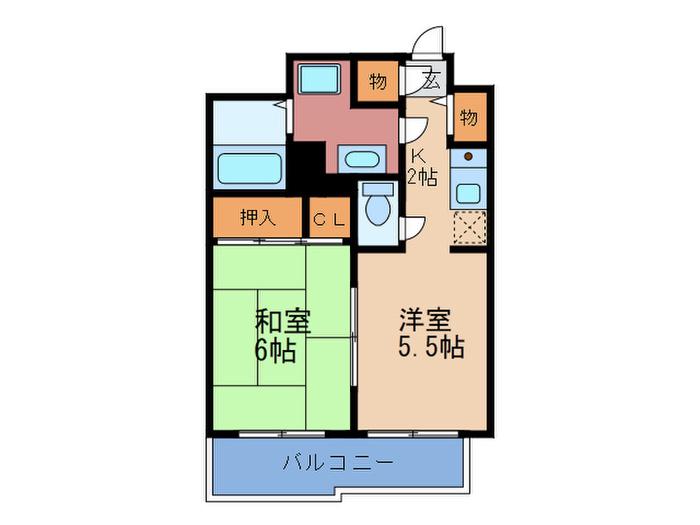 エトワール北梅田(2K/5階)の間取り写真