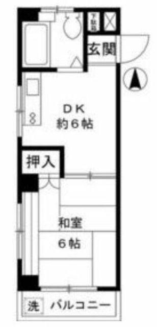 松が谷ドミール(1DK/3階)の間取り写真