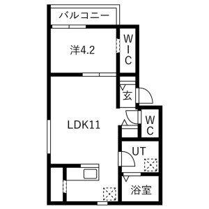 スクエア港北(1LDK/2階)の間取り写真