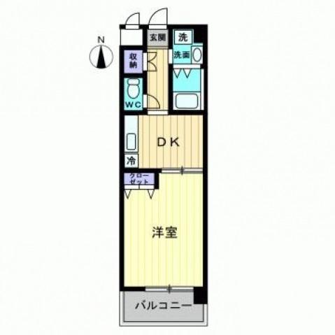 グレース島田本町(1DK/5階)の間取り写真
