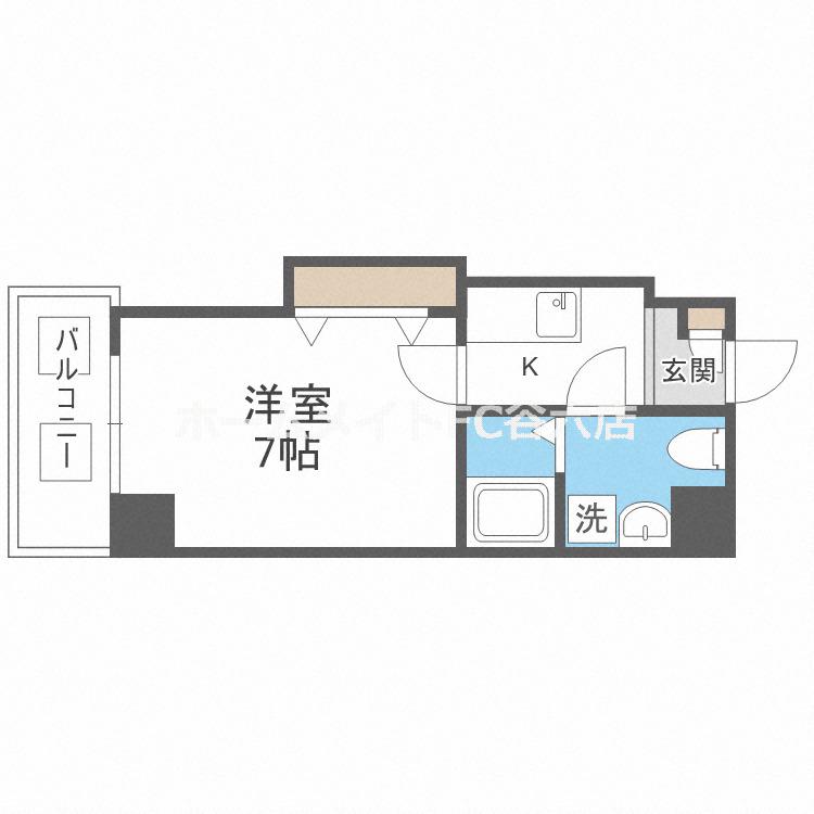 S-FORT大今里西(1K/2階)の間取り写真