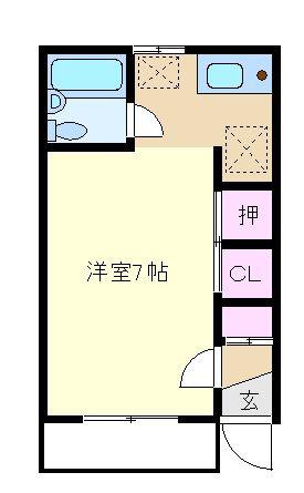 コスモス・ハウス(1K/1階)の間取り写真