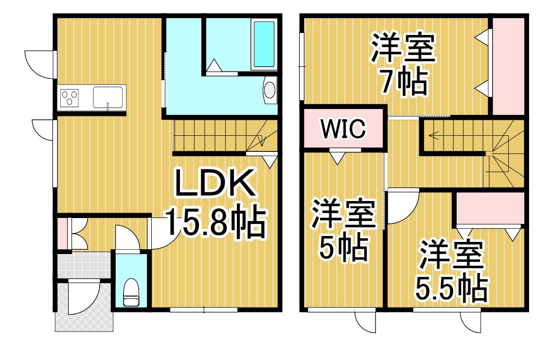 レトアスマイル(3LDK/1階)の間取り写真