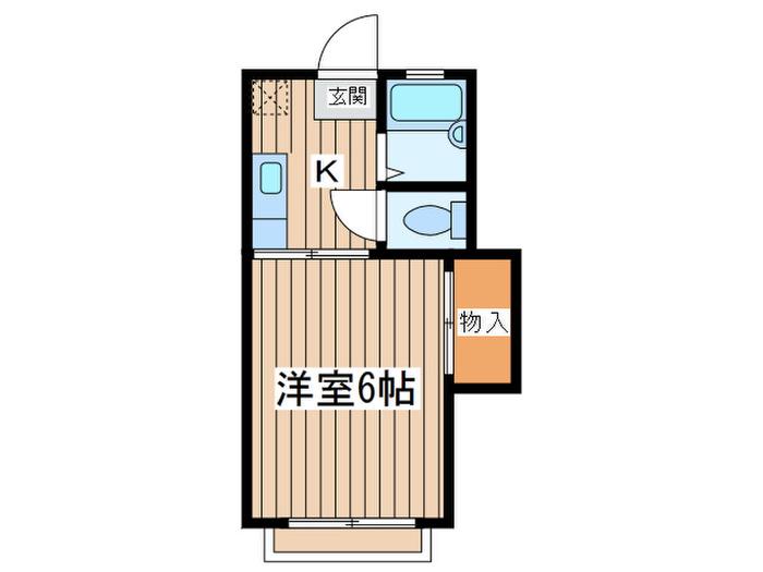 湘南ハイツ(1K/2階)の間取り写真