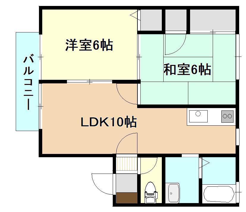 グランシャリオA棟(2LDK/1階)の間取り写真