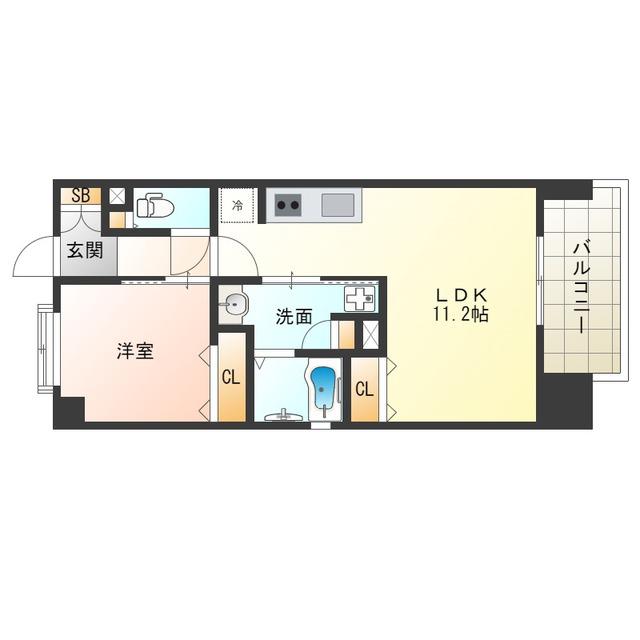 グリュックメゾンエビエ(1LDK/4階)の間取り写真