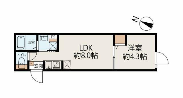 CIEL北赤羽(1LDK/2階)の間取り写真