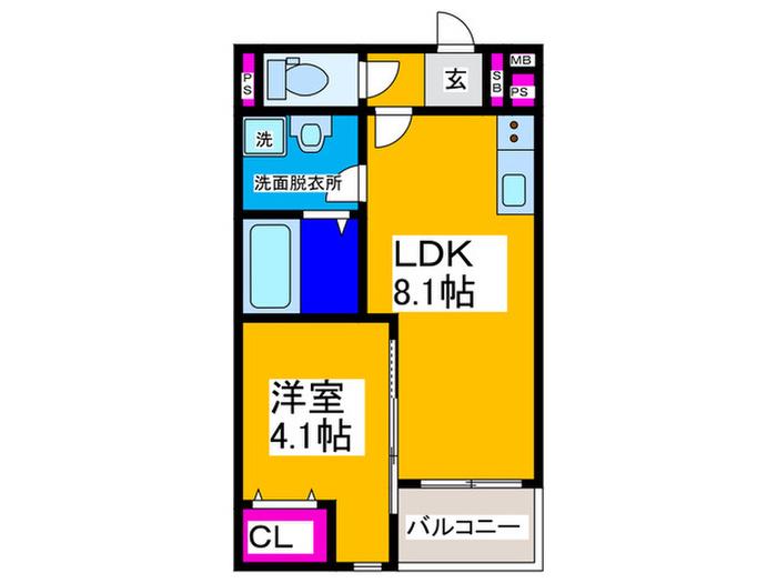 REGIES京都梅小路(1LDK/1階)の間取り写真