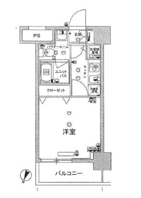 スカイコート都立大学第3(1K/1階)の間取り写真