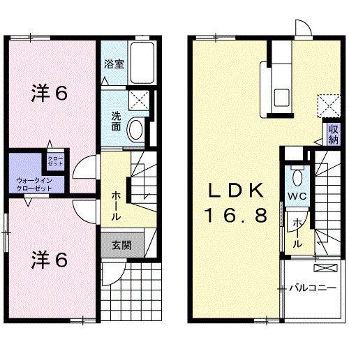 T.サニー3(2LDK/1階)の間取り写真