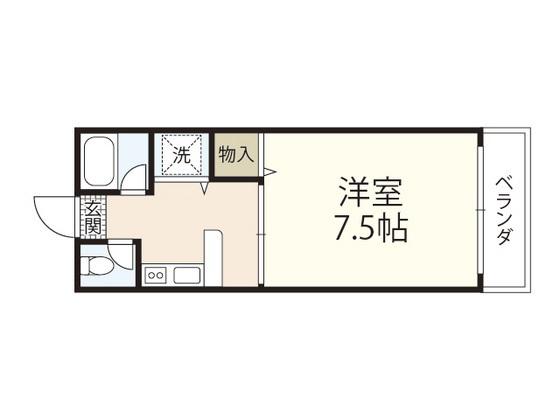 プレア21(ワンルーム/5階)の間取り写真