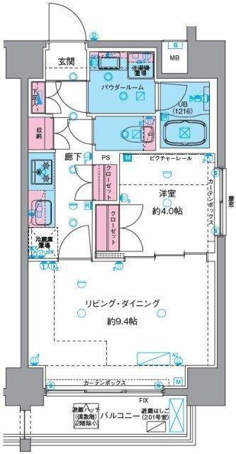ジェノヴィア浅草VIスカイガーデン(1LDK/10階)の間取り写真