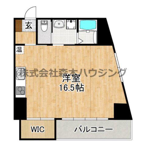 ブランリス古川橋(ワンルーム/6階)の間取り写真
