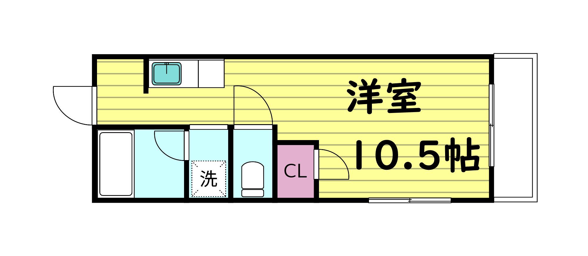 マンションハーヴィー(ワンルーム/2階)の間取り写真